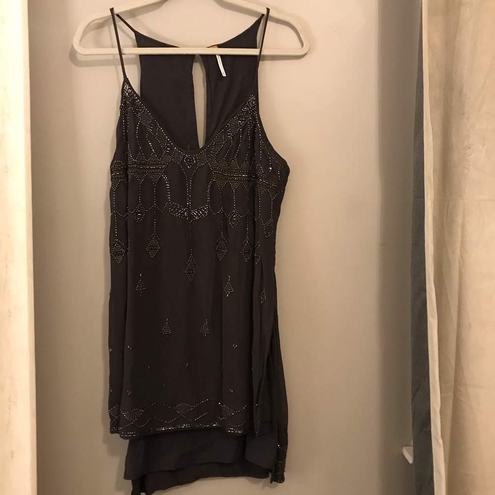 Free People Black Beaded Tunic